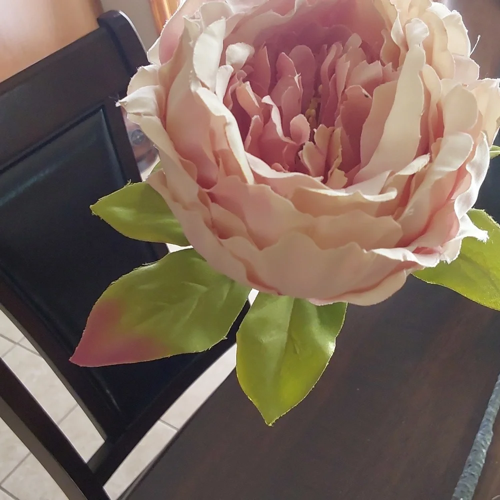 Elegant Large Mauve Cabbage Rose Artificial Silk Flowers X5